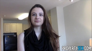 Propertysex - youthful real estate agent with large natural bumpers homemade sex