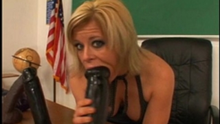 Busty teacher kylee filling her cunt with a biggest sex toy