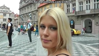 Wild public sex with lascivious golden-haired amateur wife