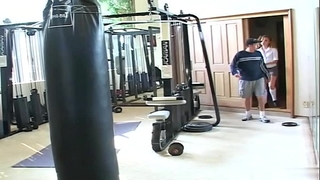 Curly legal age teenager is fucked steadfast in gym