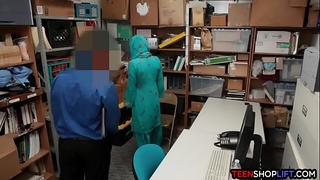Arab teen shoplifter caught and fucked by security
