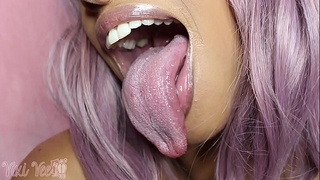 Longue lengthy tongue face hole fetish sugar-plum full movie scene