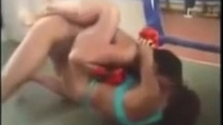 Beautiful russian womens bikini wrestling match choking female wrestling sideheadlock