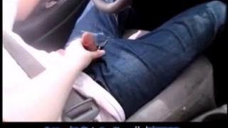 Wife give spouse a tugjob during the time that driving making cum everywhere in car